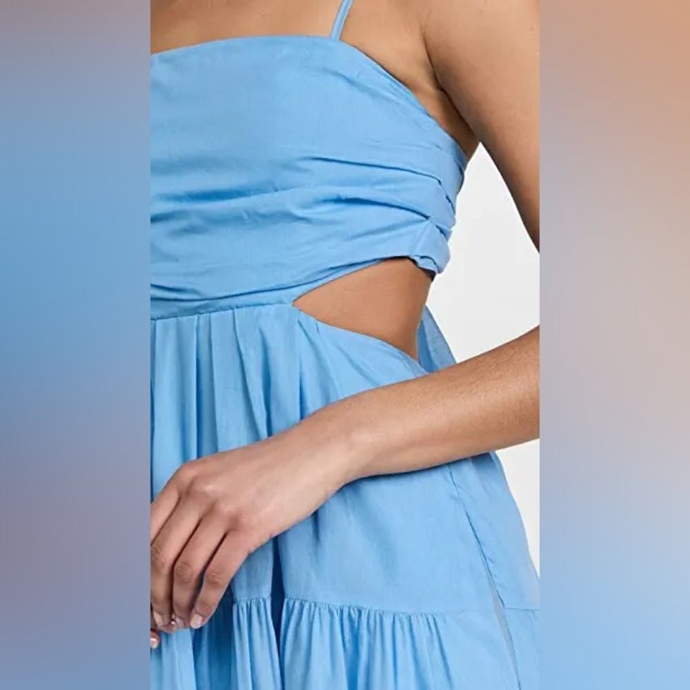Rebecca Taylor Wrap Back Maxi Dress in Azul Blue, NWT, Size 16 - Picture 10 of 14